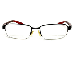 Nike 8090 018 Black Red Half Rim Eyeglasses Frames 50-17 140 Men Women H19177